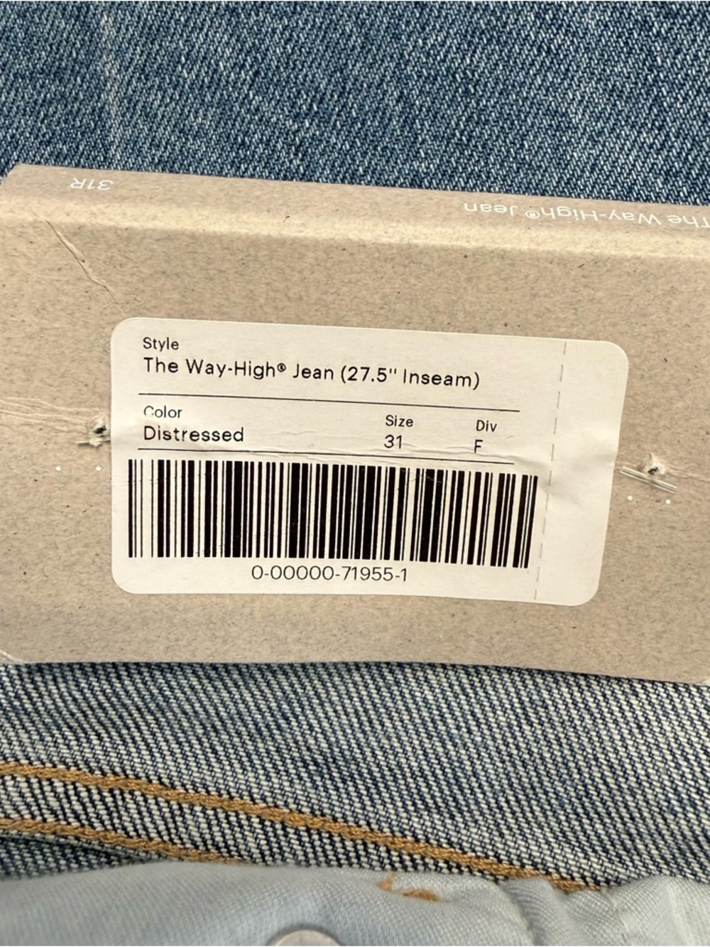 Everlane Way High Jean Distressed Raw Hem High Rise 31 NWT - Picture 5 of 15